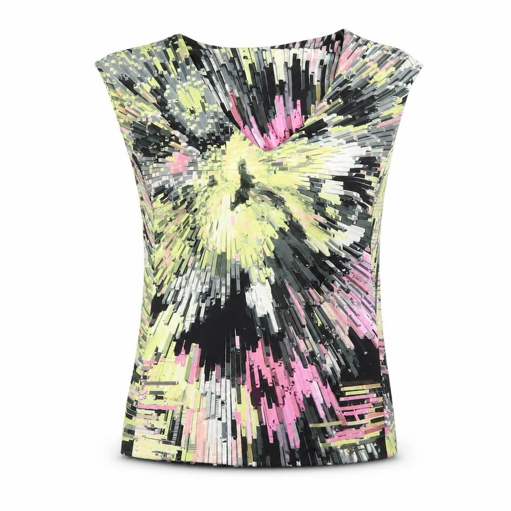 Per Una Womens Multicoloured Geometric Polyester Basic Tank Size 12 V-Neck