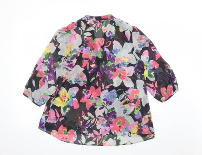 Per Una Womens Multicoloured Geometric Polyester Basic Blouse Size 14 V-Neck