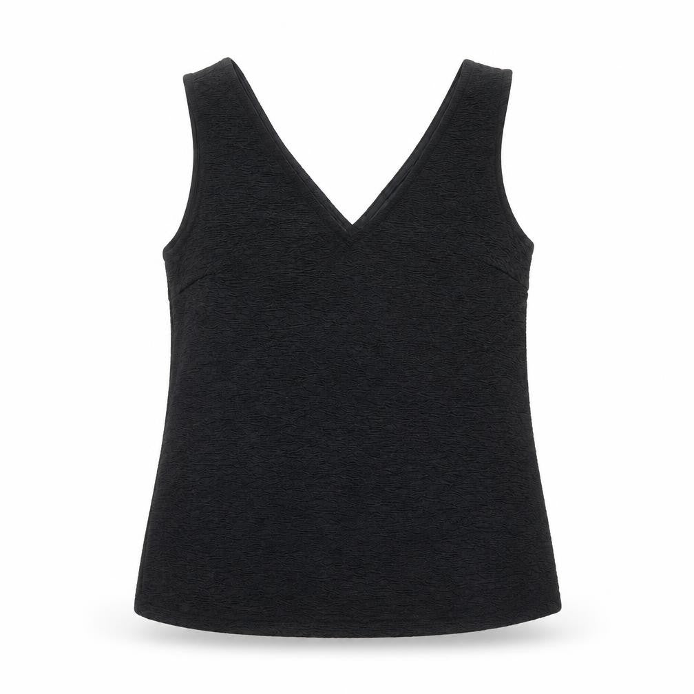 River Island Womens Black Polyester Basic Tank Size 8 V-Neck