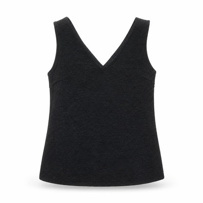 River Island Womens Black Polyester Basic Tank Size 8 V-Neck
