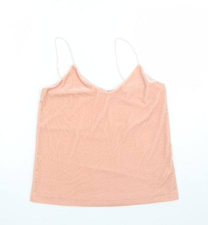 Weekday Womens Pink Polyester Camisole Tank Size S V-Neck