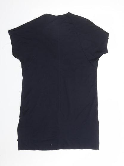 Zara Womens Black Polyester A-Line Size S V-Neck Pullover
