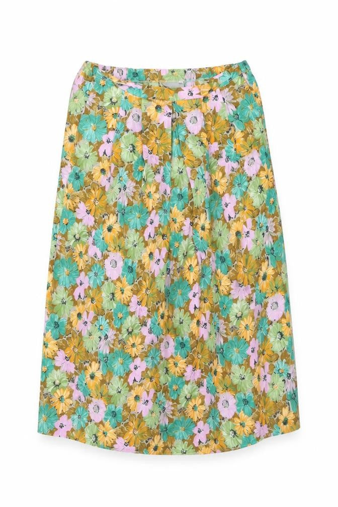 JORDANA Womens Multicoloured Floral Cotton A-Line Skirt Size 14