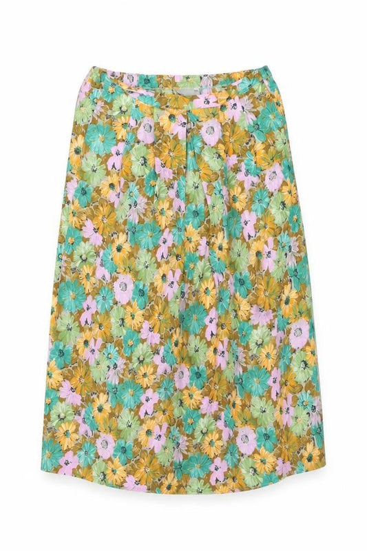 JORDANA Womens Multicoloured Floral Cotton A-Line Skirt Size 14