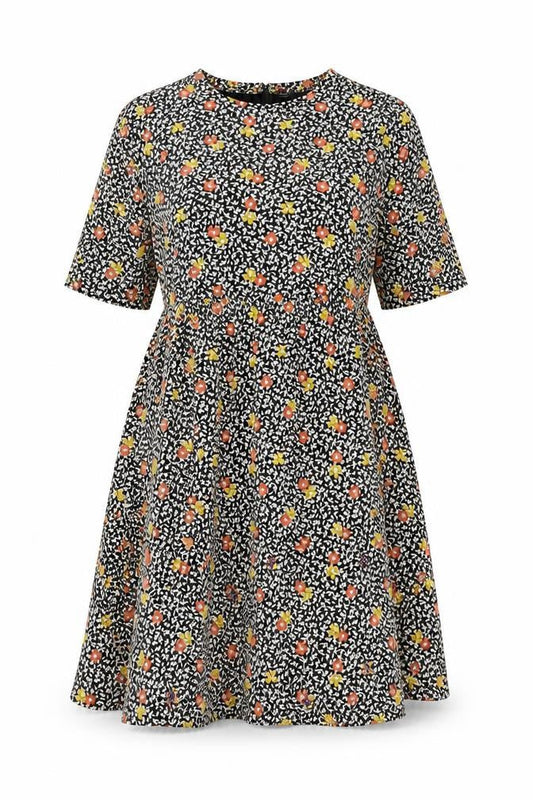 Marks & Spencer Womens Multicoloured Floral Viscose A-Line Size 8 Crew Neck Pullover