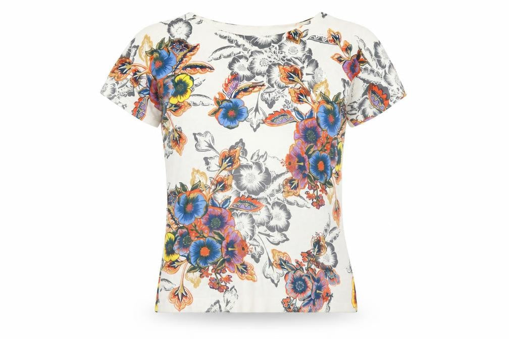 NEXT Womens Multicoloured Boat Neck Floral Cotton Pullover Jumper Size 10