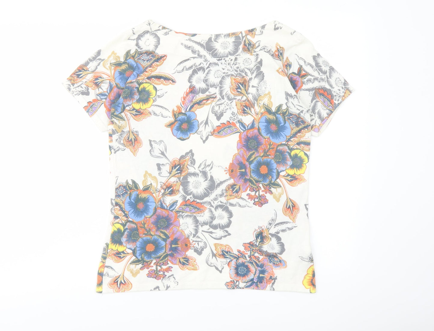NEXT Womens Multicoloured Boat Neck Floral Cotton Pullover Jumper Size 10
