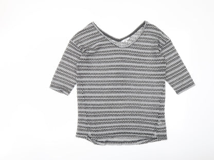 Next Womens Black V-Neck Polyester Pullover Jumper Size 14