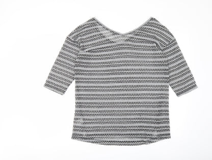Next Womens Black V-Neck Polyester Pullover Jumper Size 14
