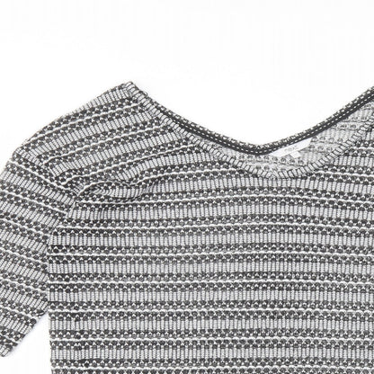 Next Womens Black V-Neck Polyester Pullover Jumper Size 14