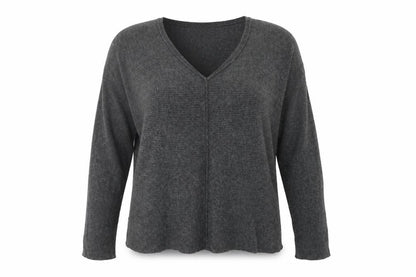 John Lewis Womens Grey V-Neck Nylon Pullover Jumper Size 8