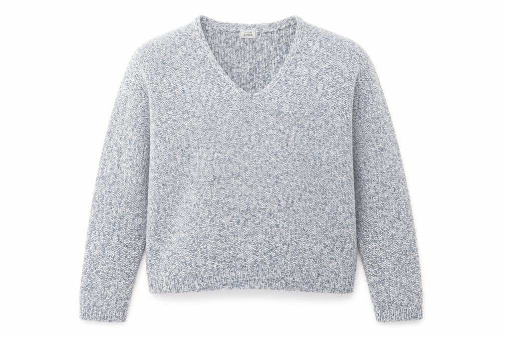 Pimke Womens Blue V-Neck Acrylic Pullover Jumper Size S