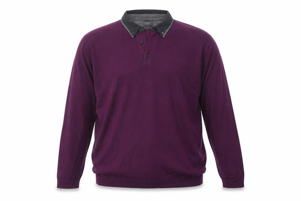 Burton Mens Purple Collared Cotton Pullover Jumper Size XL Long Sleeve
