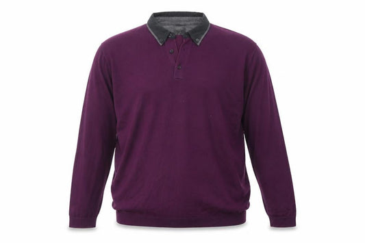 Burton Mens Purple Collared Cotton Pullover Jumper Size XL Long Sleeve