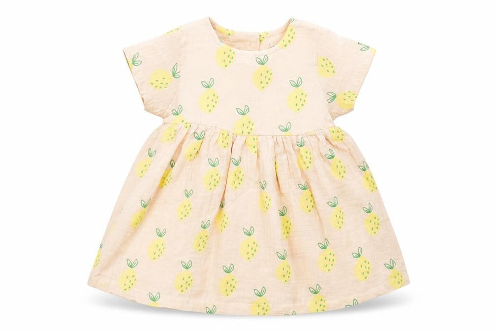 Marks & Spencer Girls Pink Geometric Polyester A-Line Size 6-9 Months Crew Neck Button