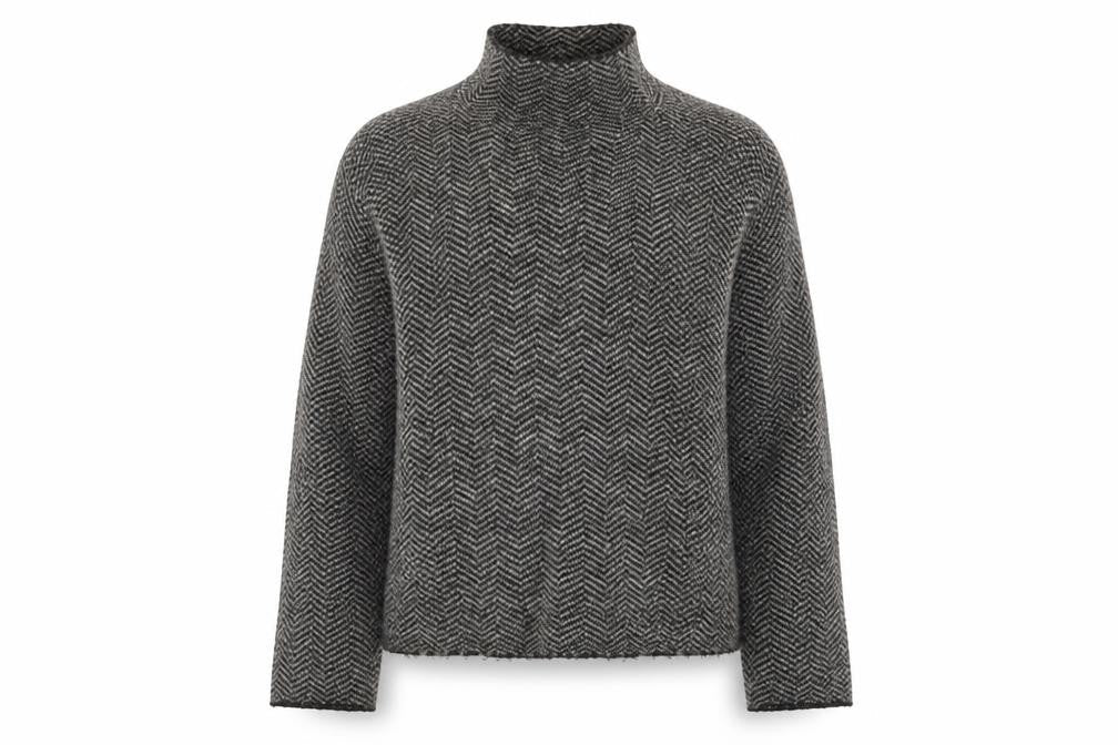 Max Studio Womens Grey Mock Neck Acrylic Pullover Jumper Size S
