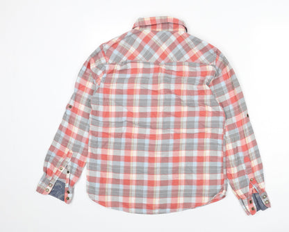 JACHS Girlfriend Womens Multicoloured Plaid 100% Cotton Basic Button-Up Size S Collared