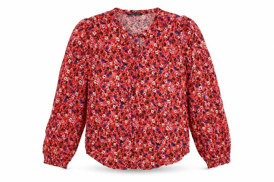 Marks and Spencer Womens Multicoloured Floral Viscose Basic Blouse Size 10 V-Neck