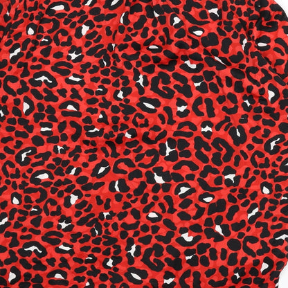 Marks & Spencer Womens Red Animal Print Polyester Basic Blouse Size 10 V-Neck - Leopard Print