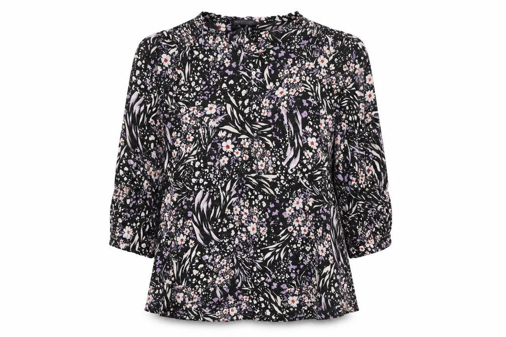 Marks & Spencer Womens Multicoloured Geometric Viscose Sheath Size 22 V-Neck Button - Flowers, Glitter