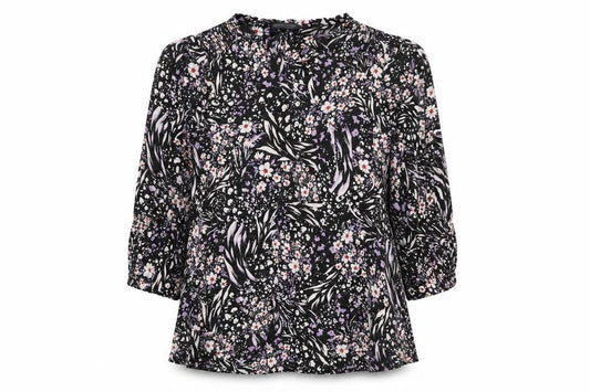 Marks & Spencer Womens Multicoloured Geometric Viscose Sheath Size 22 V-Neck Button - Flowers, Glitter