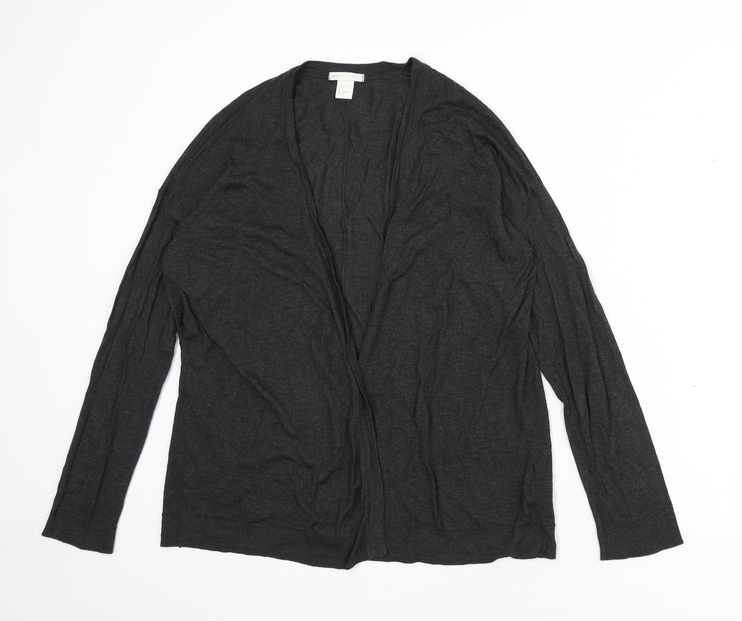 H&M Womens Grey V-Neck Viscose Cardigan Jumper Size S