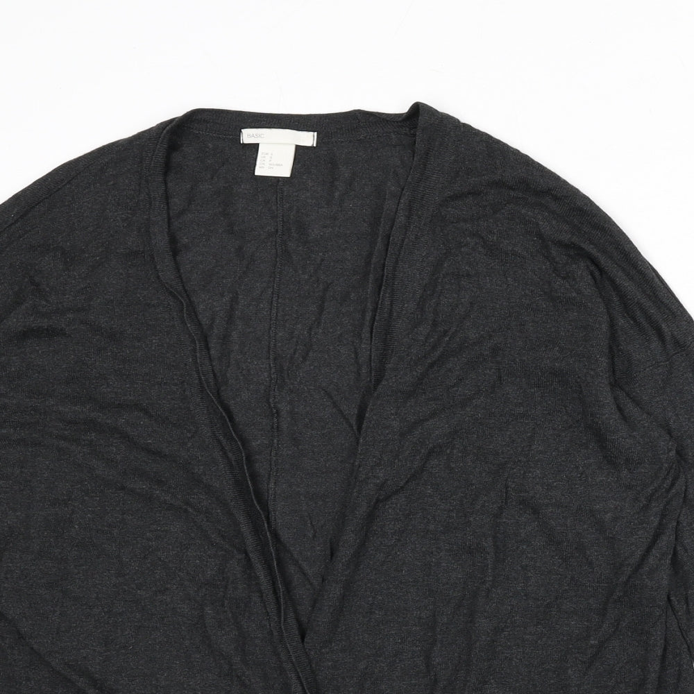 H&M Womens Grey V-Neck Viscose Cardigan Jumper Size S