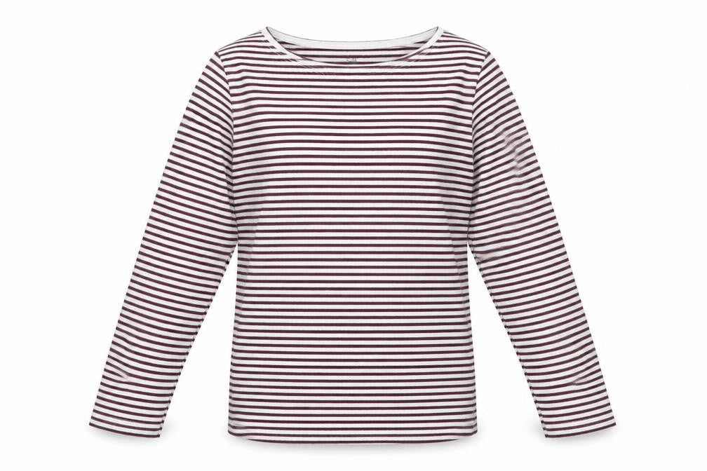 H&M Girls Purple Striped Cotton Basic T-Shirt Size 8-9 Years Round Neck Pullover - Glitter, Size 8-10