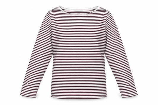 H&M Girls Purple Striped Cotton Basic T-Shirt Size 8-9 Years Round Neck Pullover - Glitter, Size 8-10