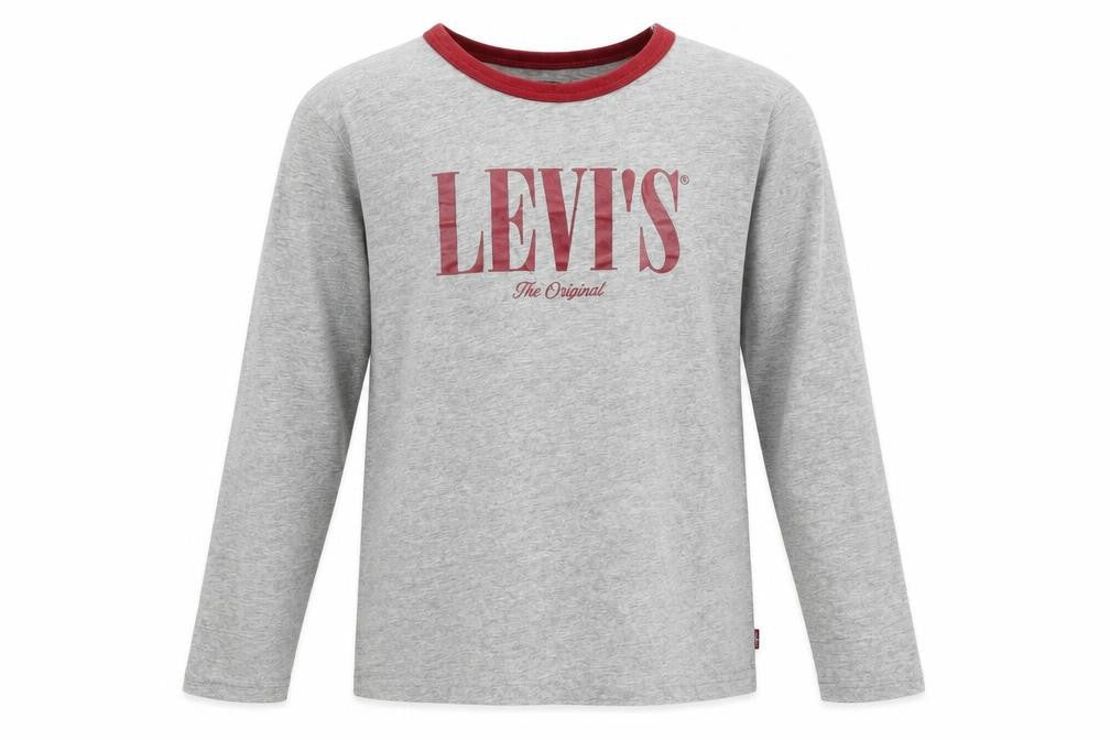 Levi's Girls Grey Cotton Basic T-Shirt Size 14 Years Round Neck Pullover
