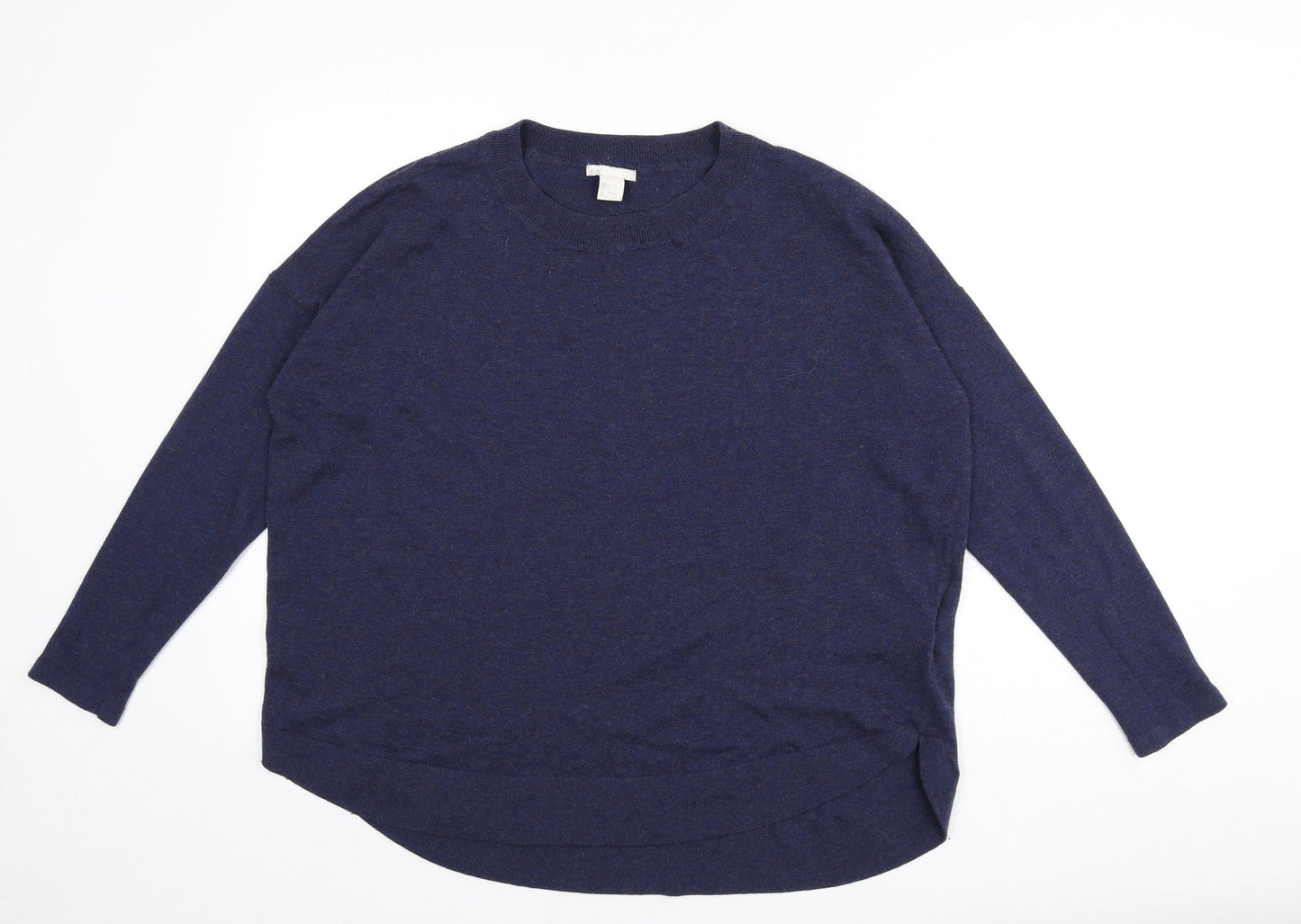H&M Womens Blue Round Neck Polyester Pullover Jumper Size L