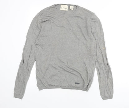 DKNY Pure Womens Grey Round Neck Linen Pullover Jumper Size M