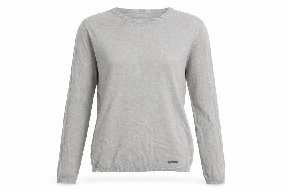 DKNY Pure Womens Grey Round Neck Linen Pullover Jumper Size M