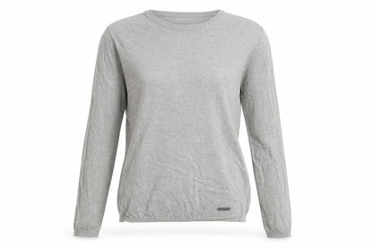 DKNY Pure Womens Grey Round Neck Linen Pullover Jumper Size M