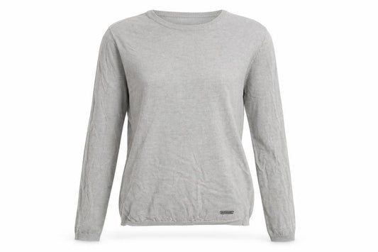 DKNY Pure Womens Grey Round Neck Linen Pullover Jumper Size M