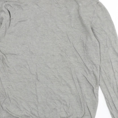 DKNY Pure Womens Grey Round Neck Linen Pullover Jumper Size M
