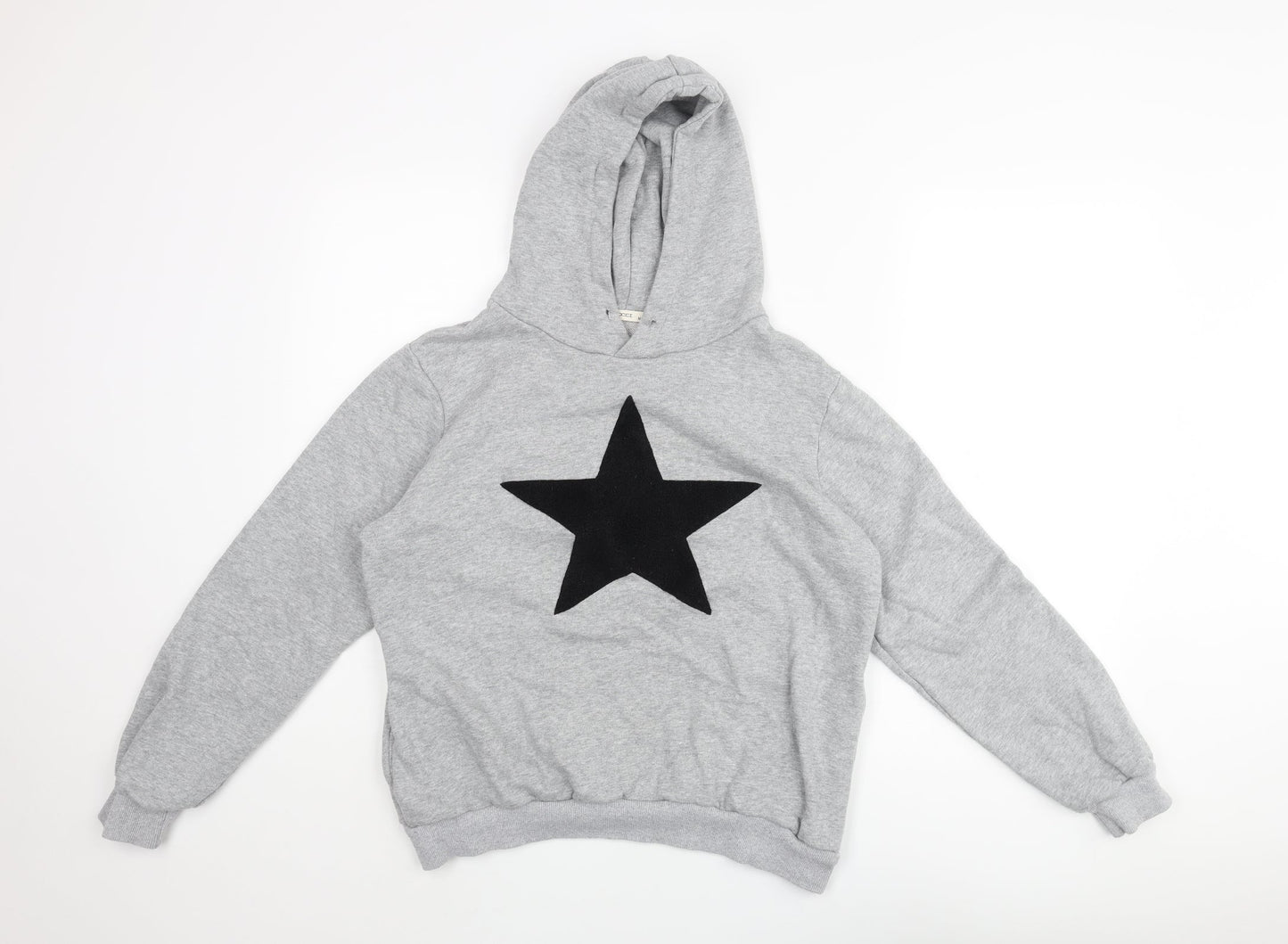 Moocci Womens Grey Cotton Pullover Hoodie Size M Pullover - Textured Star