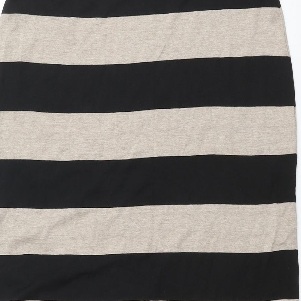 Label Be Womens Beige Striped Viscose Straight & Pencil Skirt Size 16