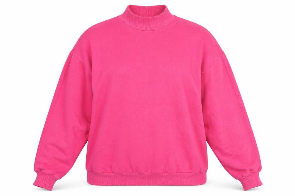 Bershka Womens Pink Cotton Pullover Sweatshirt Size M Pullover - Mock Neck