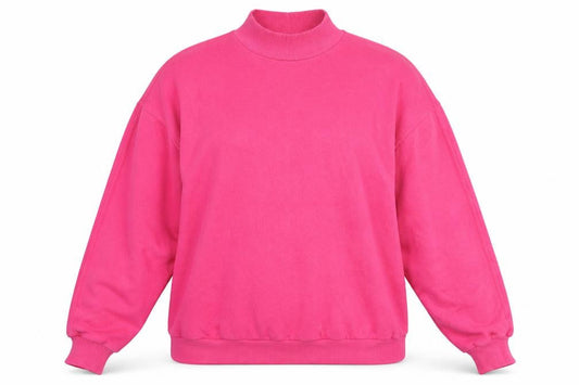 Bershka Womens Pink Cotton Pullover Sweatshirt Size M Pullover - Mock Neck