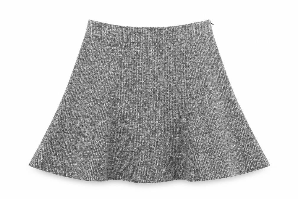 Gap Womens Grey Geometric Polyester Flare Skirt Size 8 Zip