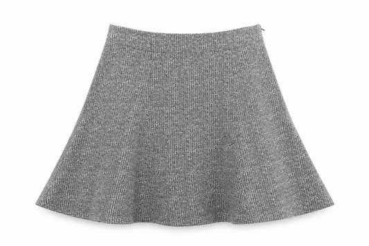 Gap Womens Grey Geometric Polyester Flare Skirt Size 8 Zip