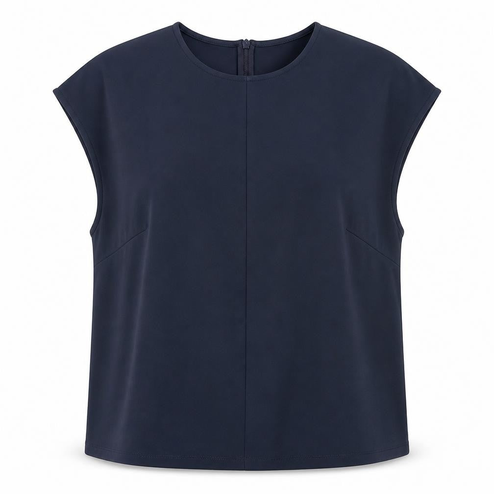 H&M Womens Blue Polyester Basic Blouse Size M Round Neck