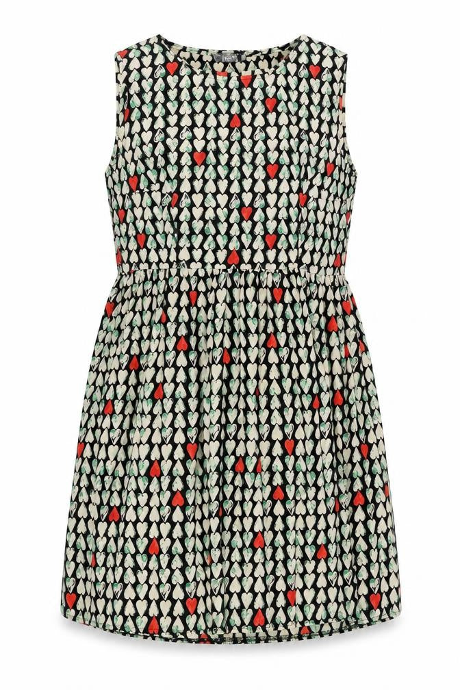 Love Womens Multicoloured Geometric Polyester Shift Size M Round Neck Pullover - Size M-L Heart Pattern