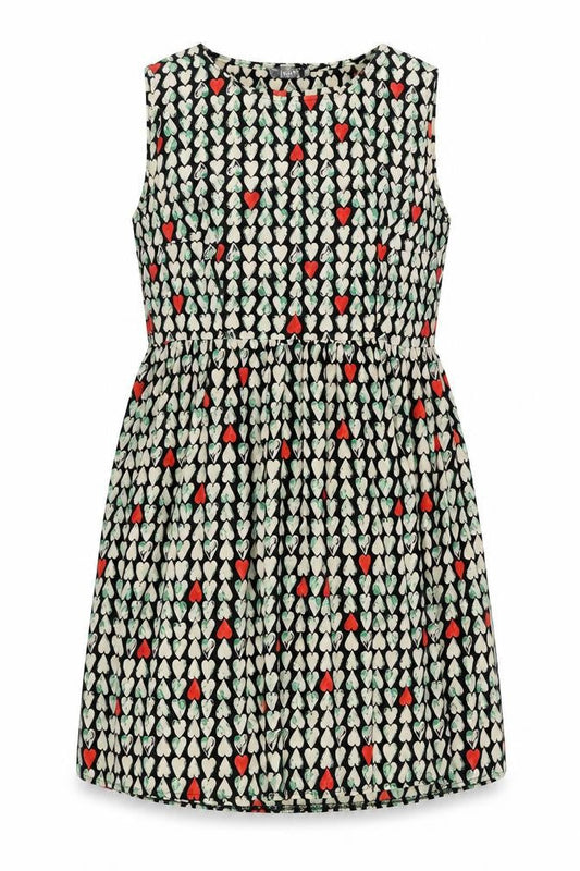 Love Womens Multicoloured Geometric Polyester Shift Size M Round Neck Pullover - Size M-L Heart Pattern