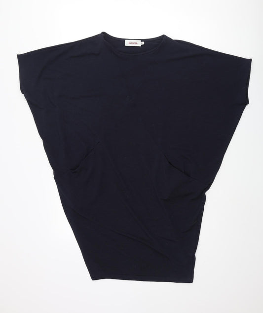 Louche Womens Blue Polyester Jumper Dress Size 10 Round Neck Pullover - Batwing