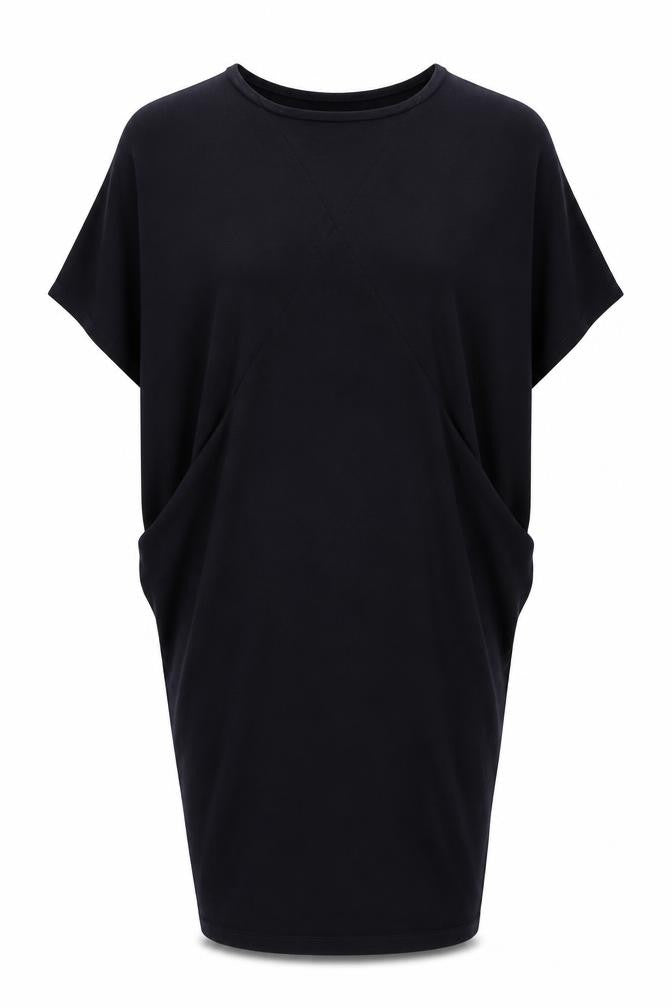 Louche Womens Blue Polyester Jumper Dress Size 10 Round Neck Pullover - Batwing