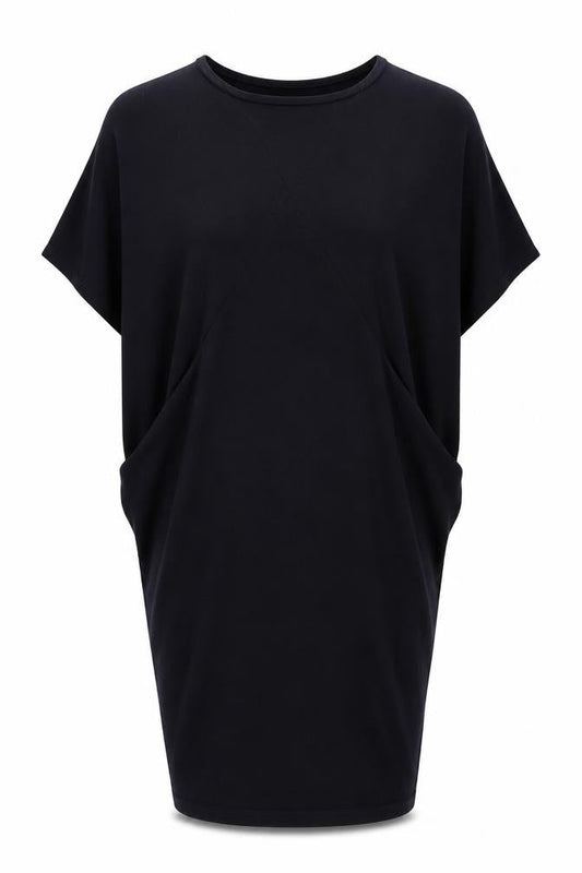 Louche Womens Blue Polyester Jumper Dress Size 10 Round Neck Pullover - Batwing