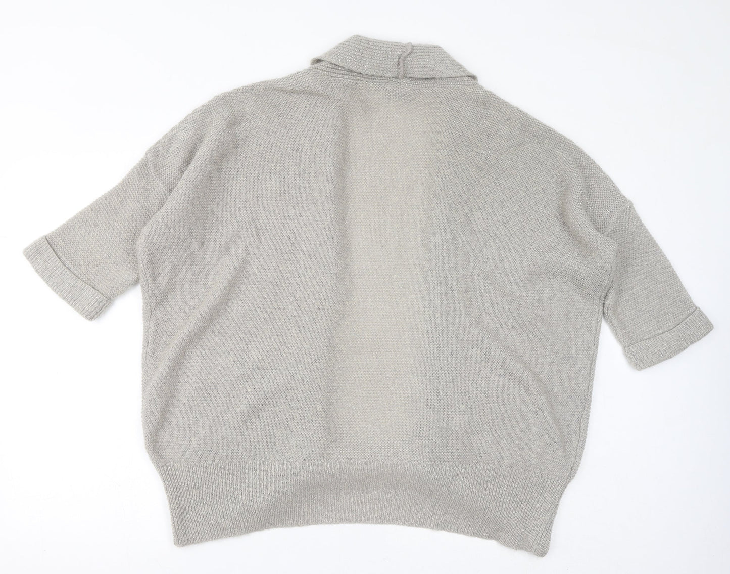 Wallis Womens Beige V-Neck Acrylic Cardigan Jumper Size M - Size M/L, Sparkle