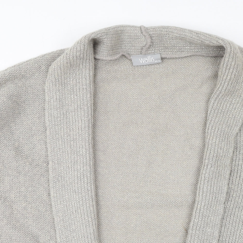 Wallis Womens Beige V-Neck Acrylic Cardigan Jumper Size M - Size M/L, Sparkle